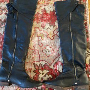 Joie Over the Knee Black Leather Boots
